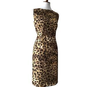 Vintage Womens Dress XL Retro 90s 60s Large Dress Leopard Classic 3D Animal US
